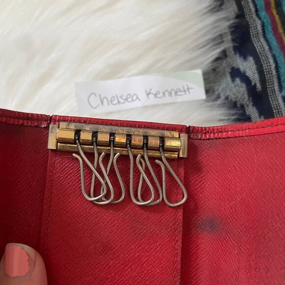 Louis Vuitton 6 Key Holder Chain Epi Red Leather SLG 0108 - Picture 9 of 9